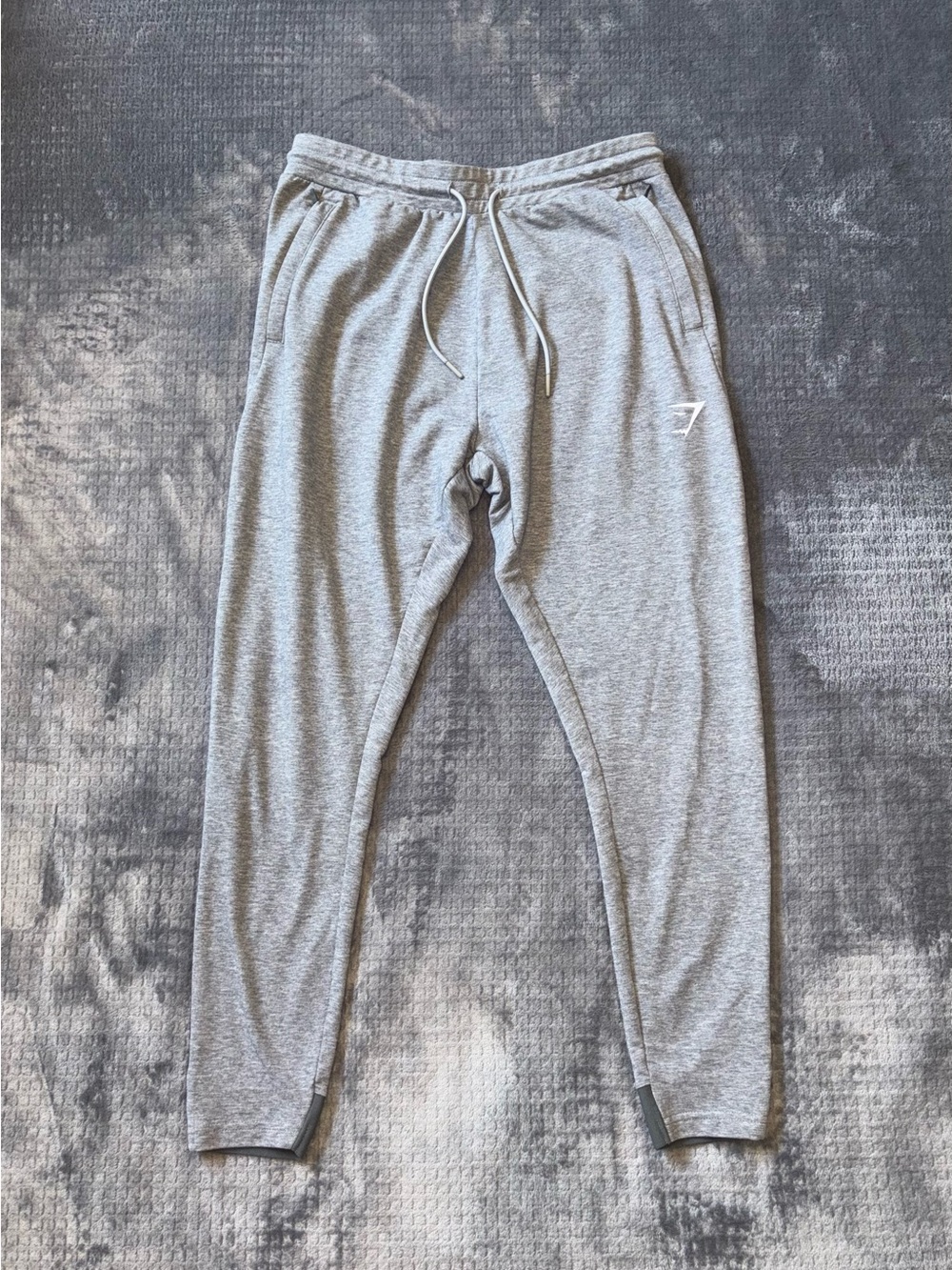Gymshark Critical Zip Joggers Mens M Light Grey Zip Pockets Tapered Training Gym